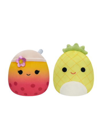 Obrázok produktu Плюшена играчка Squishmallows с две лица, Бъбъл чай и ананас, 13 см