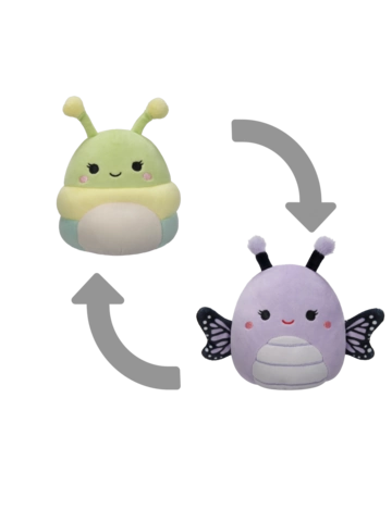 Hľadáte originálny a nezvyčajný darček? Obdarovaného zaručene prekvapí Squishmallows 2 w 1 Stonoga Rutabaga i motylica Bibiana, 13 cm