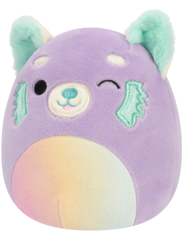 Lifestyle foto Squishmallows 2 in 1 Lexis il panda viola e rosso/Romano l’ippocampo blu, 13 cm