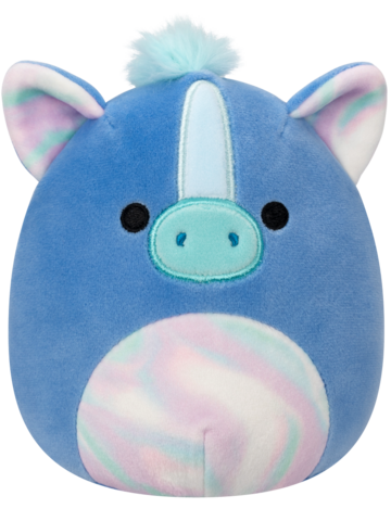 Tip na darček Squishmallows 2 in 1 Lexis il panda viola e rosso/Romano l’ippocampo blu, 13 cm