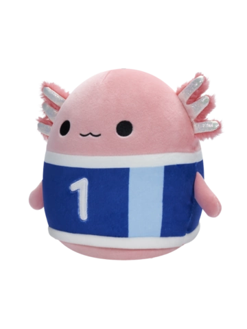 Výnimočný darček od Dedoles Squishmallows Aksolotl Archie z nogometnim dresom, 20 cm