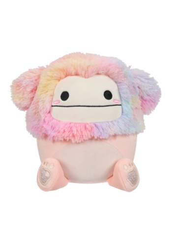Potešte sa týmto kúskom Dedoles Squishmallows Diane the Peach Bigfoot met regenbooghaar, 20 cm