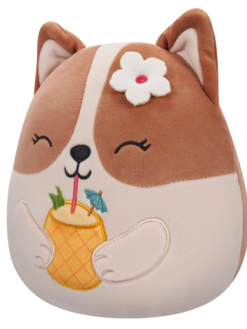 Kiárusítás SQUISHMALLOWS Regina corgi itallal, 20 cm