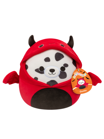 Lifestyle foto SQUISHMALLOWS Dalmatínec Dustin v kostýme čerta, 20 cm