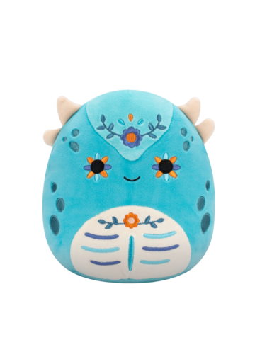 Hľadáte originálny a nezvyčajný darček? Obdarovaného zaručene prekvapí Squishmallows Janicza l'anchilosauro Day of the Dead blu-verde, 20 cm