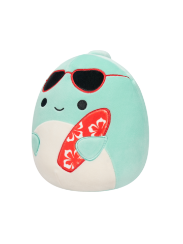 Hľadáte originálny a nezvyčajný darček? Obdarovaného zaručene prekvapí Squishmallows Perry, il delfino con occhiali da sole e tavola da surf, 20 cm