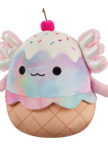 Lifestyle foto Squishmallows Tinley the Rainbow Tie-Dye Axolotl Ice Cream Sundae, 20 cm