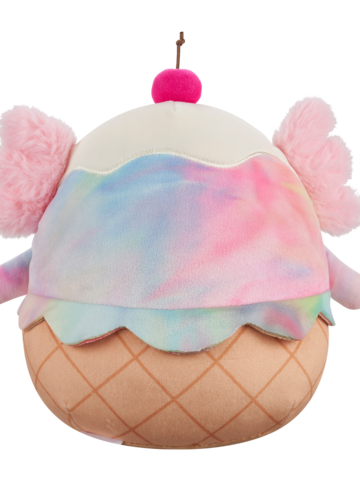 Tip na darček Squishmallows Tinley the Rainbow Tie-Dye Axolotl Ice Cream Sundae, 20 cm