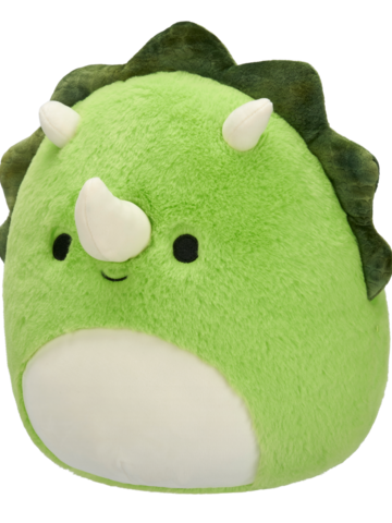 Výnimočný darček od Dedoles Плюшена играчка Squishmallows Fuzzamallows, Зеленият трицератопс Тристан, 30 см