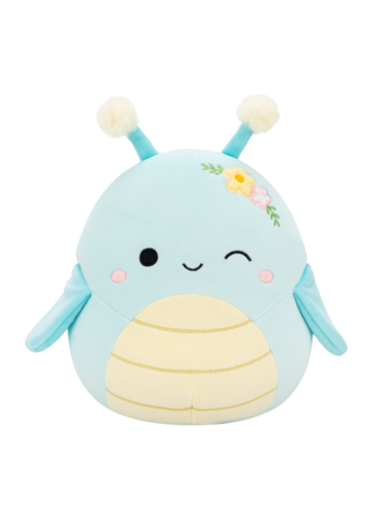 Tip na darček Плюшена играчка Squishmallows, Синият намигащ скакалец Джилес с цветя, 20 см
