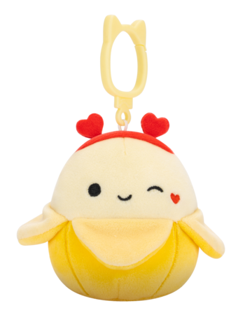 Potešte sa týmto kúskom Dedoles Squishmallows con clip-on Junie la banana gialla che fa l'occhiolino, 9 cm