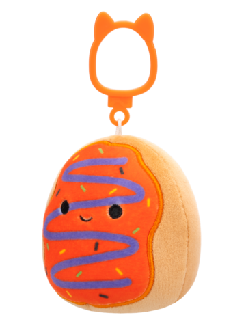 Obrázok produktu Squishmallows con clip-on Jay la ciambella con glassa arancione spruzzata di viola, 9 cm