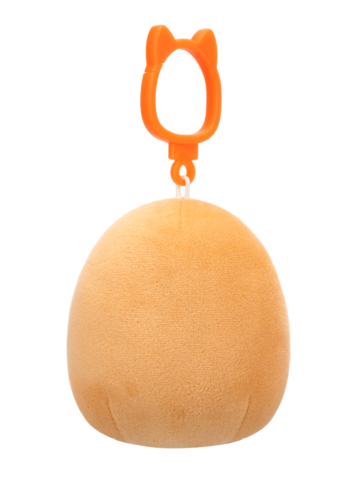 Výnimočný darček od Dedoles Squishmallows con clip-on Jay la ciambella con glassa arancione spruzzata di viola, 9 cm