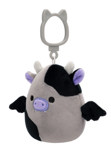 Výpredaj Squishmallows Clip-On Bridgette – netopirjeva krava, 9 cm