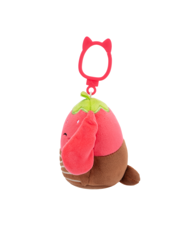 Tip na darček Плюшена играчка-висулка Squishmallows Ягодовото зайче Гунда, потопено в шоколад, 9 см