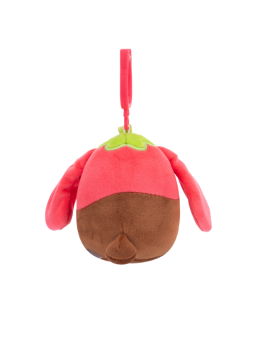 Obrázok produktu Плюшена играчка-висулка Squishmallows Ягодовото зайче Гунда, потопено в шоколад, 9 см