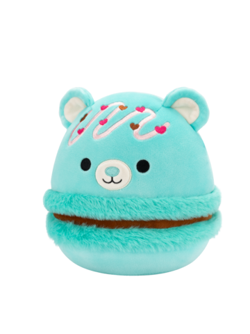 Obrázok produktu Squishmallows Belinda – zelenomoder makron medved s čokoladnim nadevom in rožnatim prelivom, 20 cm