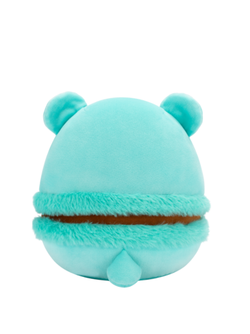 Výpredaj Squishmallows Belinda – zelenomoder makron medved s čokoladnim nadevom in rožnatim prelivom, 20 cm