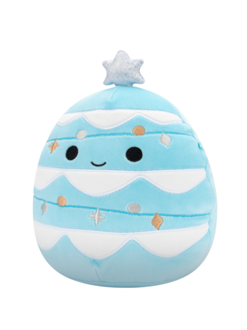 Hľadáte originálny a nezvyčajný darček? Obdarovaného zaručene prekvapí Плюшена играчка Squishmallows, Светлозелената коледна елха със снежни гирлянди Кейко, 20 см