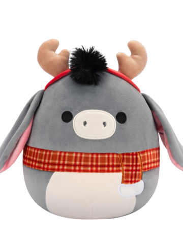 Squishmallows Jason the Grey Donkey with Antlers and Scarf 20 cm Dedoles
