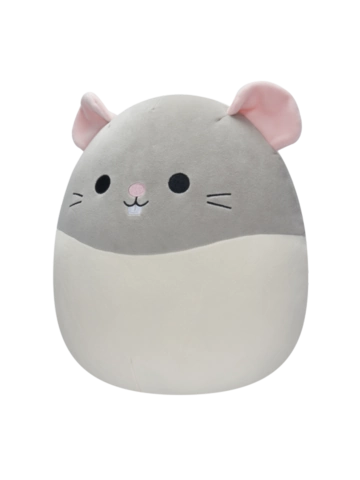 Hledáte originální a neobvyklý dárek? Obdarovaného zaručeně překvapí SQUISHMALLOWS Šedo-bílý potkan Rusty, 30 cm