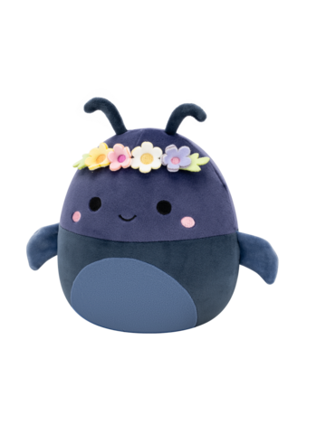 Zľava Squishmallows Tyrone lo scarabeo stercorario blu navy con corona di fiori, 20 cm