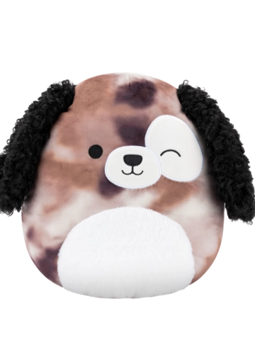 Pre dokonalý a originálny outfit Peluche Squishmallows de 30 cm Zerdan le chien marbré brun faisant un clin d'œil