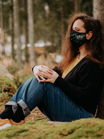 Obrázok produktu Veselé antibakteriálne rúško Lemur - väčšie