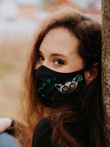 Výpredaj Veselé antibakteriálne rúško Lemur - väčšie