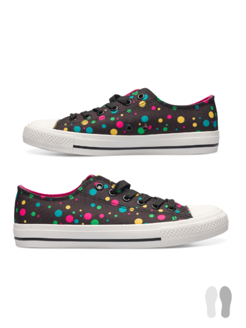 Ajándék tipp Vidám vászon tornacipő Neon pöttyök