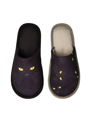 Výpredaj Pantoufles rigolotes Yeux de chat Výpredaj Pantoufles rigolotes Yeux de chat