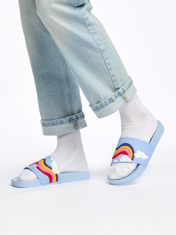 Kiárusítás Vidám papucs Szivárványos égbolt