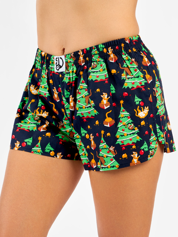 Výnimočný darček od Dedoles Весели дамски свободни боксерки Котешко парти