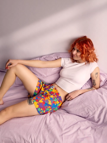 Pre dokonalý a originálny outfit Caleçon rigolo pour femmes Amour multicolore