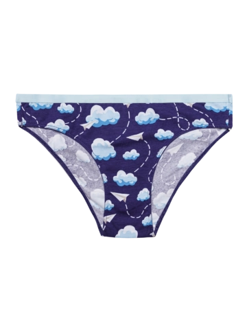 Výpredaj Vrolijke damesslips Papieren vliegtuigjes & wolken