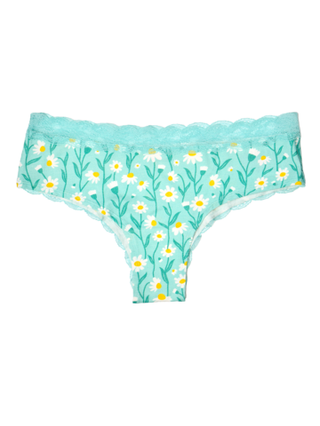 Tip na darček Slip da donna con inserti in pizzo Camomilla turchese