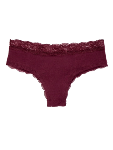 Pre dokonalý a originálny outfit Bordové dámske nohavičky s čipkou