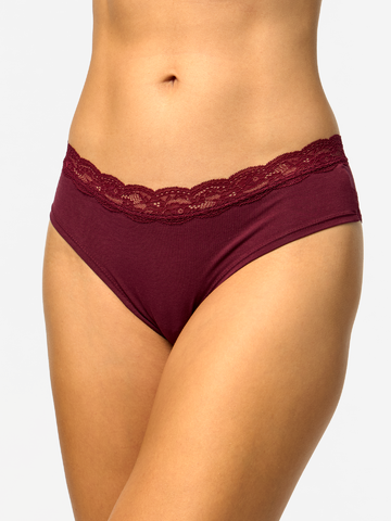 Suchen Sie ein originelles und außergewöhliches Geschenk? überrascht den Beschenkten sicher Burgunderrote Spitzenhöschen für Frauen