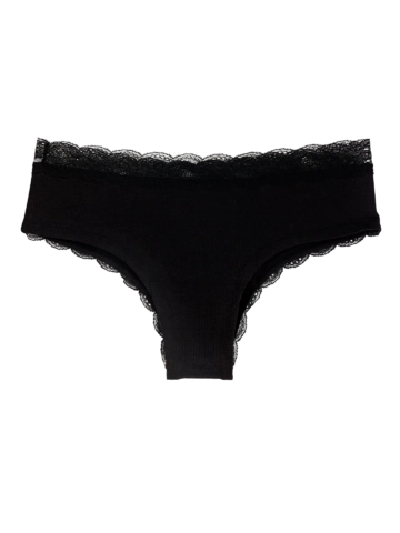 Tip na darček Slip hipster da donna con inserti in pizzo nero
