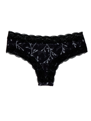 Lifestyle foto Dámske nohavičky s čipkou Sivé listy