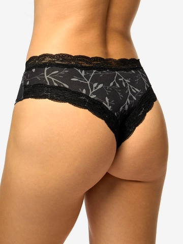 Pre dokonalý a originálny outfit Dámske nohavičky s čipkou Sivé listy