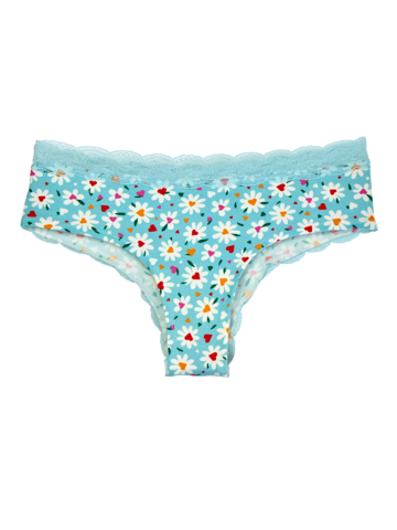 Sleva Dámské kalhotky s krajkou Srdíčka a sedmikrásky