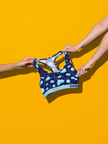 Gift idea Women's Bralette Paper Planes & Clouds