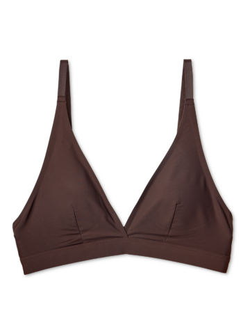 Zdjęcie lifestyle Czekoladowa bezszwowa braletka z trójkątnymi miseczkami