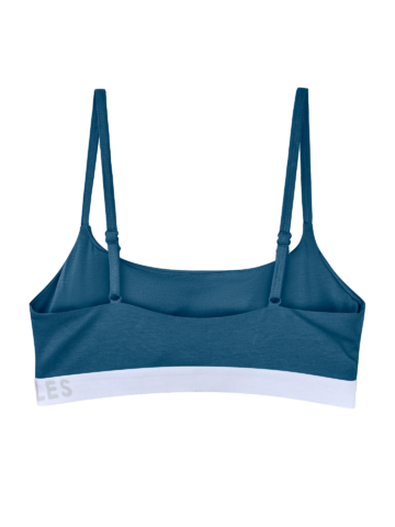 Lifestyle fotó Sötét petróleumszínű női melltartó modállal