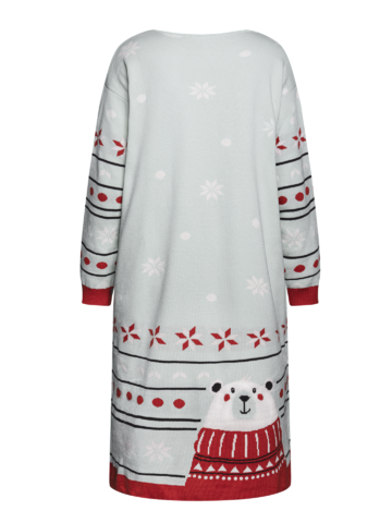 Lifestyle foto Cardigan alegre de mulher Urso de Inverno