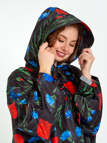 Szerezzen magának örömet ezzel a Dedoles darabbal Vidám esőkabát Pipacsok és búzavirágok