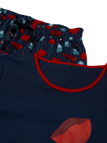 Kiárusítás Vidám női pizsama Katica és piros pipacsok