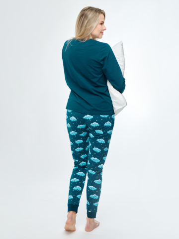 Foto Vidám női pizsama Álmos felhők