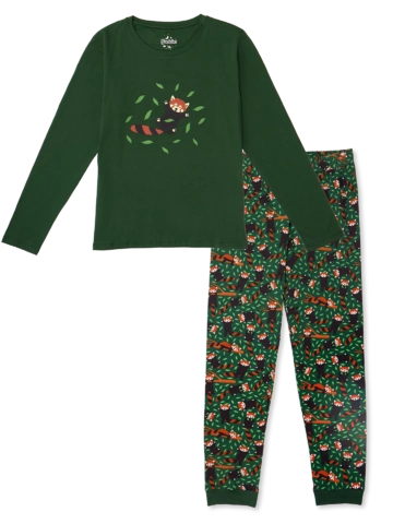 Pre dokonalý a originálny outfit Veselé dámské pyžamo Panda červená